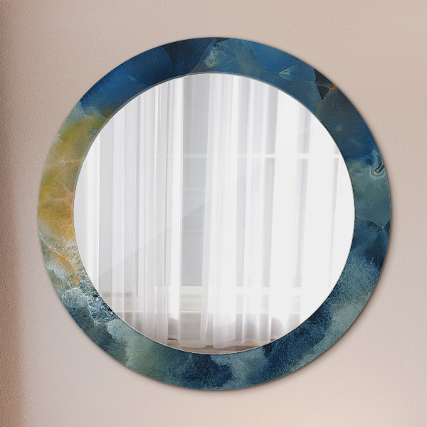 Miroir rond imprimé Marbre onyx