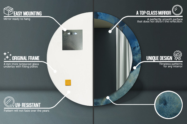 Miroir rond imprimé Marbre onyx