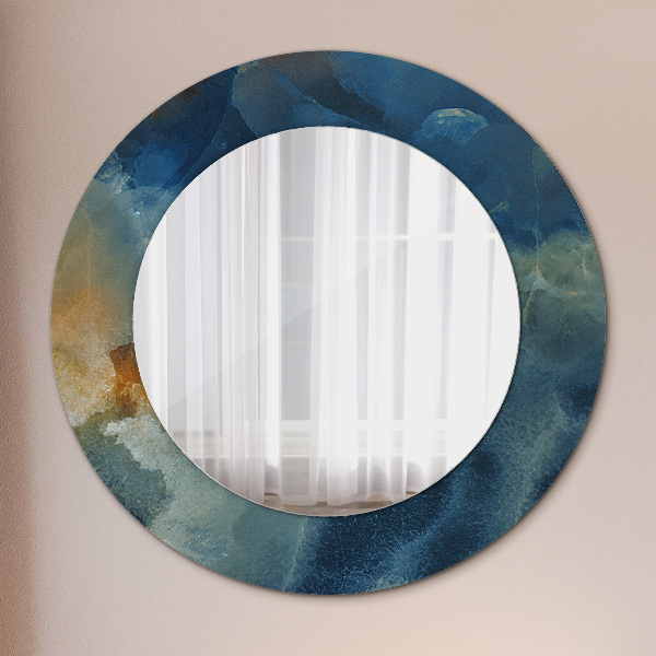Miroir rond imprimé Marbre onyx