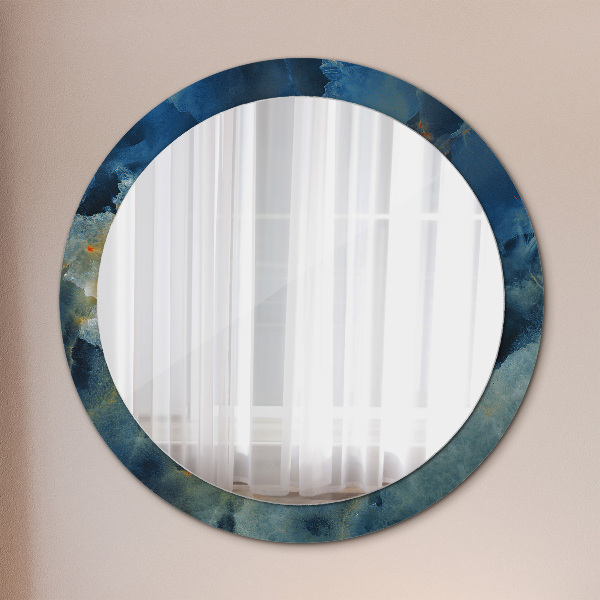 Miroir rond imprimé Marbre onyx