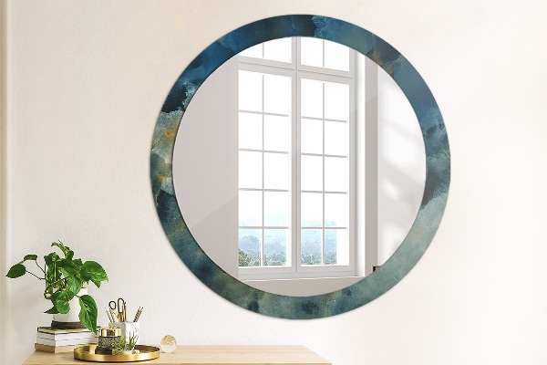 Miroir rond imprimé Marbre onyx