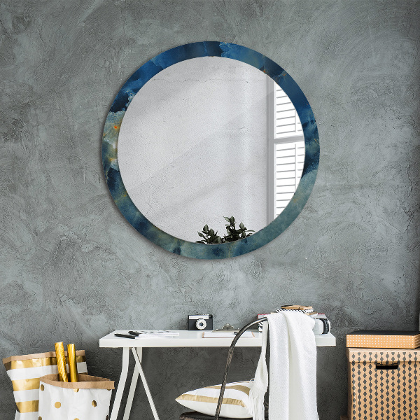 Miroir rond imprimé Marbre onyx
