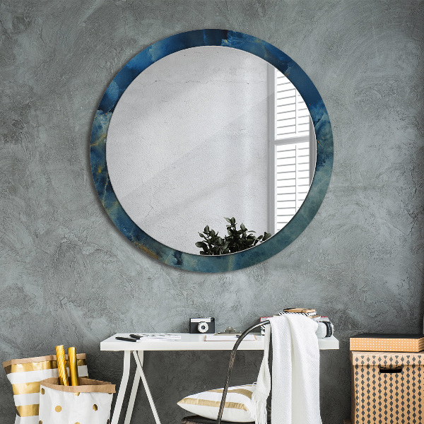 Miroir rond imprimé Marbre onyx