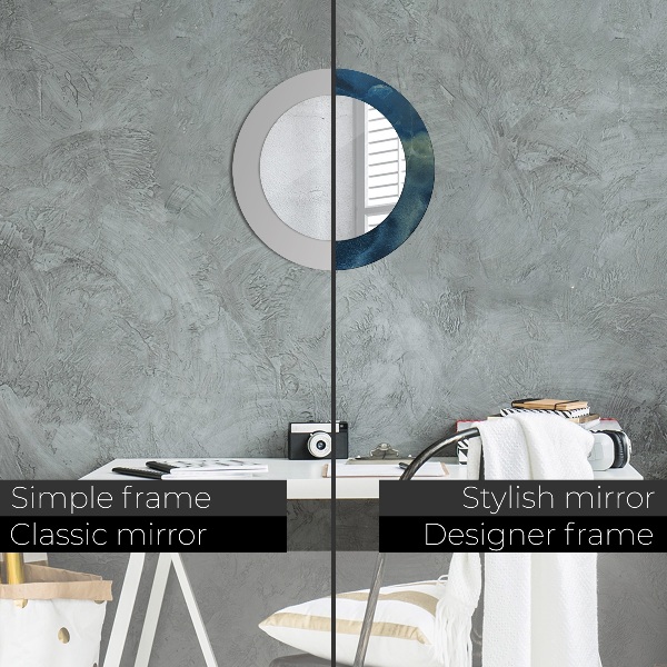 Miroir rond imprimé Marbre onyx