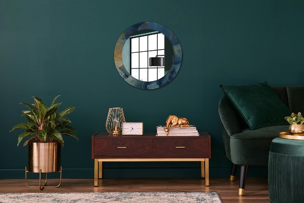 Miroir rond imprimé Marbre onyx