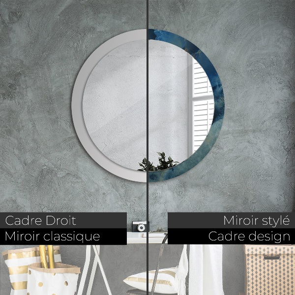 Miroir rond imprimé Marbre onyx