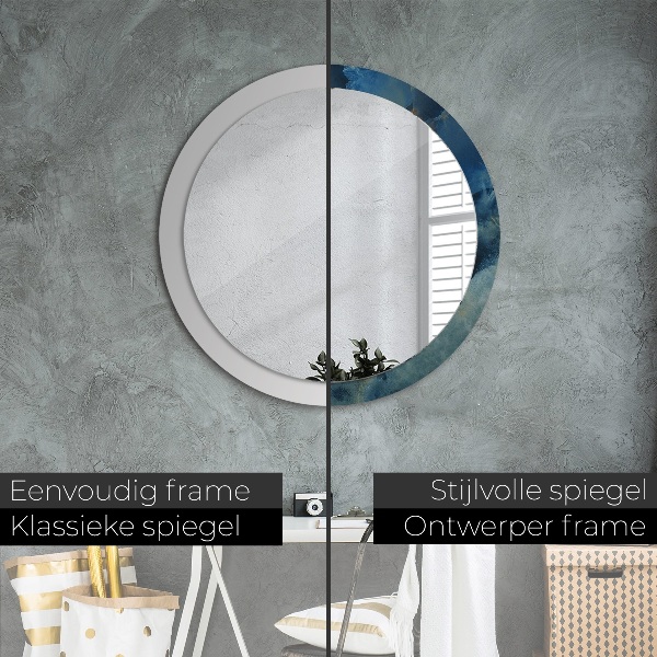 Miroir rond imprimé Marbre onyx