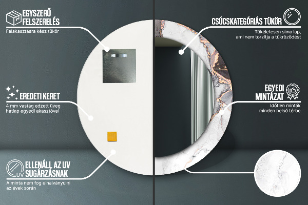 Miroir rond imprimé Fluide abstrait