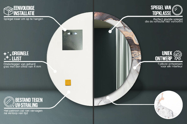 Miroir rond imprimé Fluide abstrait