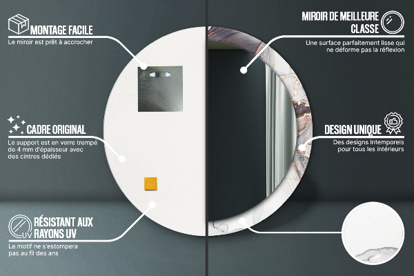 Miroir rond imprimé Fluide abstrait