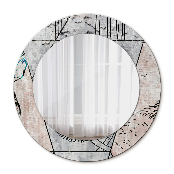 Miroir rond imprimé Animaux d'absurices