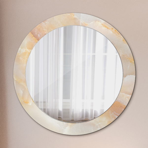 Miroir rond imprimé Marbre onyx