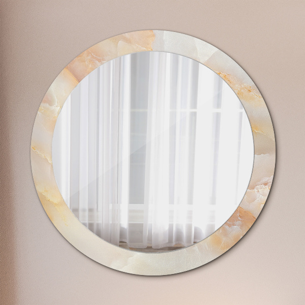 Miroir rond imprimé Marbre onyx