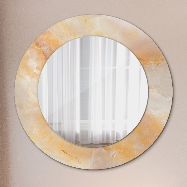 Miroir rond imprimé Marbre onyx