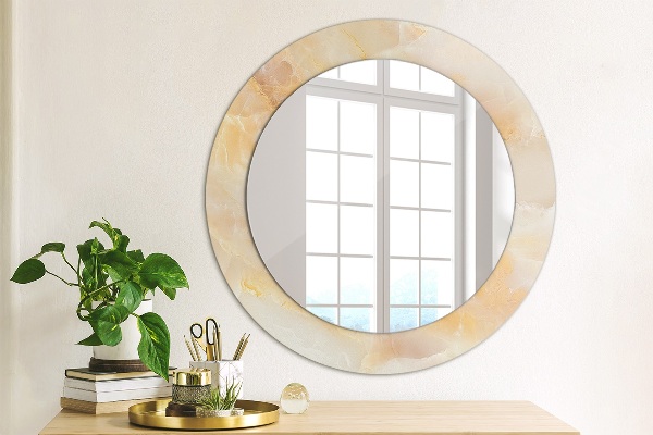 Miroir rond imprimé Marbre onyx