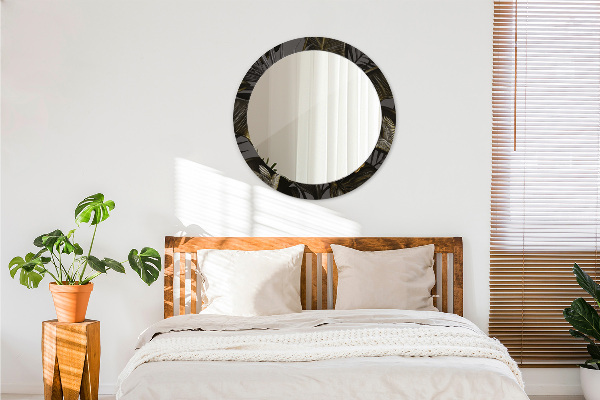 Miroir rond avec décoration Fleurs d'hibiscus