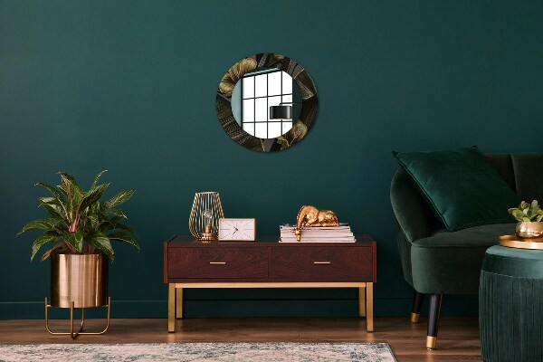 Miroir rond avec décoration Fleurs d'hibiscus