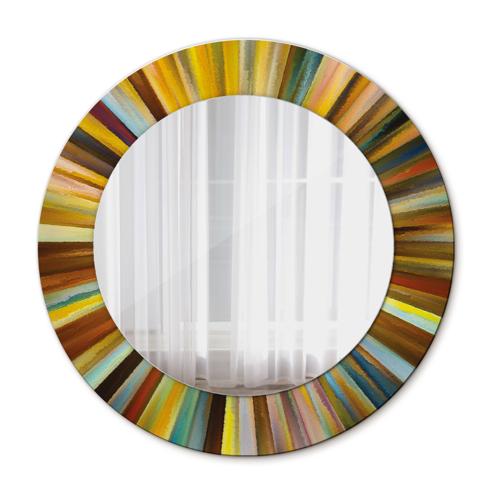 Miroir rond avec décoration Schéma radial abstrait