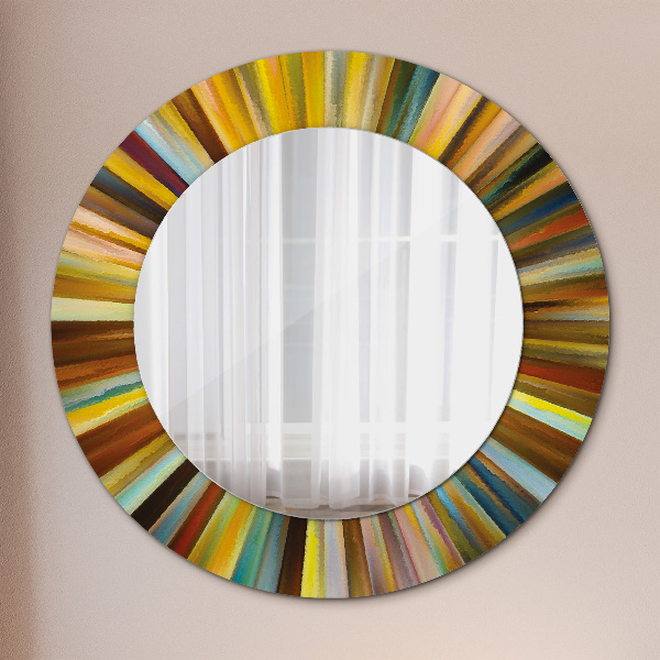 Miroir rond avec décoration Schéma radial abstrait