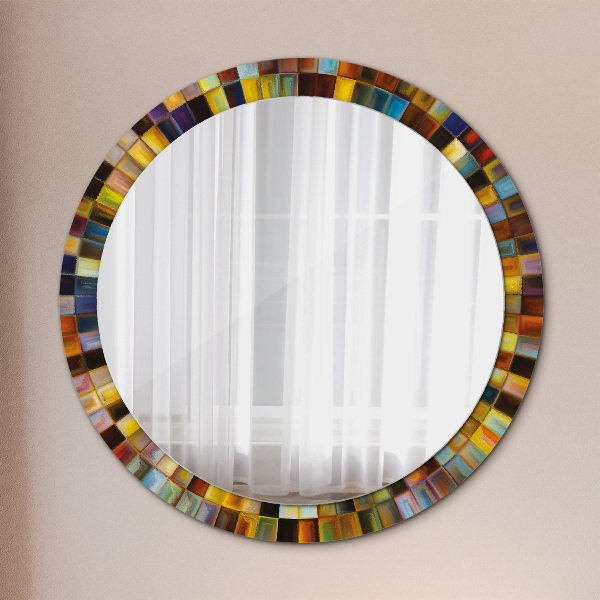Miroir rond avec décoration Schéma radial abstrait