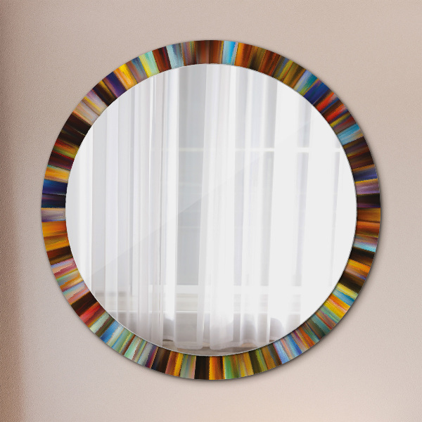 Miroir rond avec décoration Schéma radial abstrait