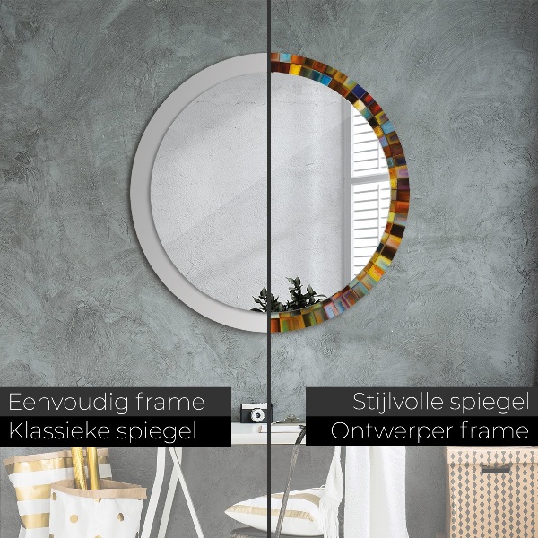 Miroir rond avec décoration Schéma radial abstrait