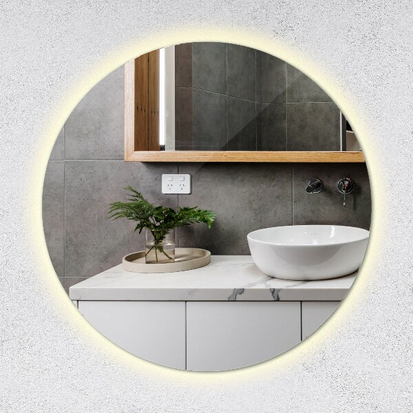 Miroir rond moderne avec led fi 60 cm