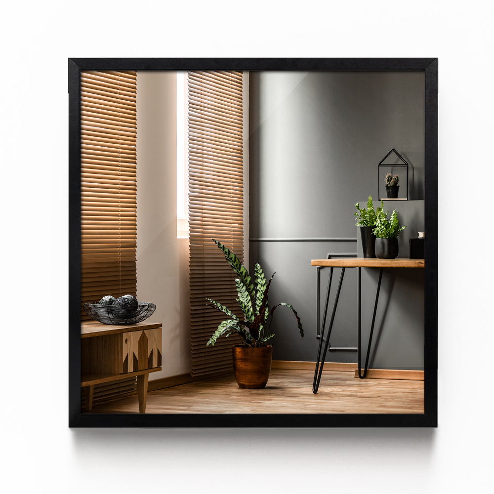 Miroir décoratif rectangulaire contour noir 50x50 cm
