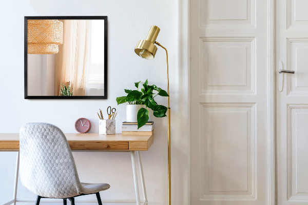 Miroir de chambre rectangulaire contour noir 100x70 cm