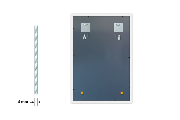 Miroir pour couloir rectangulaire encadrement blanc 100x70 cm