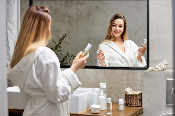 Miroir couloir rectangulaire contour noir 60x40 cm