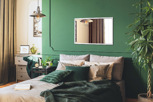 Miroir de salon rectangulaire blanc 50x50 cm