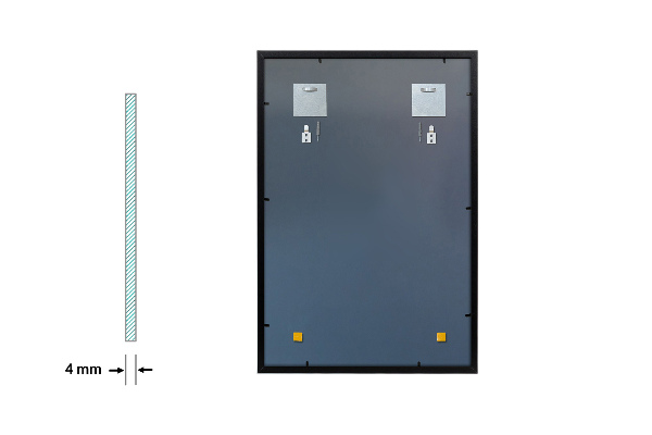 Miroir de salon rectangulaire cadre noir 70x50 cm