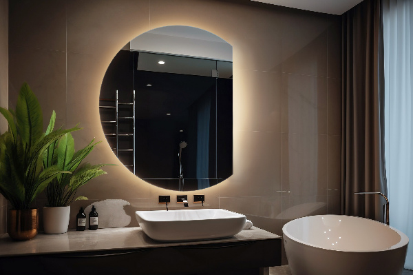 Demi cercle miroir led 70x80 cm