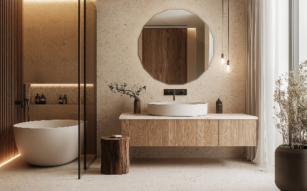 Miroir polygonal ajout moderne 100x100 cm