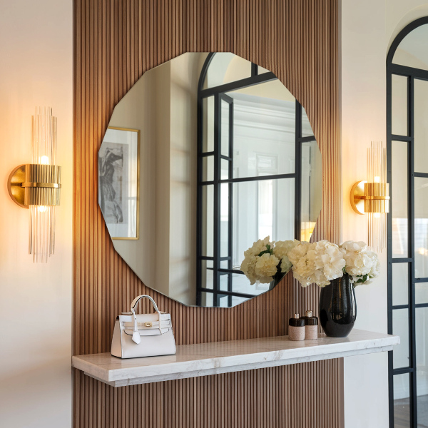 Miroir polygonal ajout moderne 100x100 cm