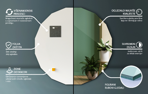 Miroir géométrique de forme originale 50x50 cm