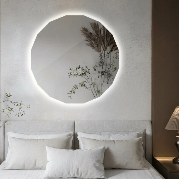 Miroir en forme de polygone LED 100x100 cm
