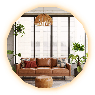 Miroir en forme de polygone LED 50x50 cm