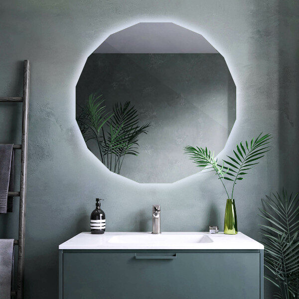 Miroir en forme de polygone LED 50x50 cm