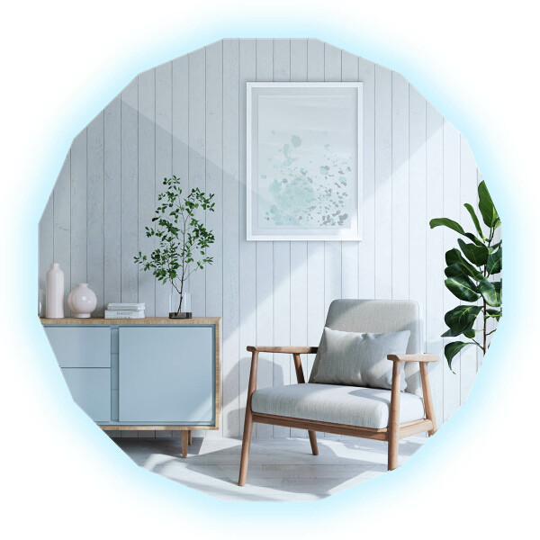 Miroir en forme de polygone LED 50x50 cm