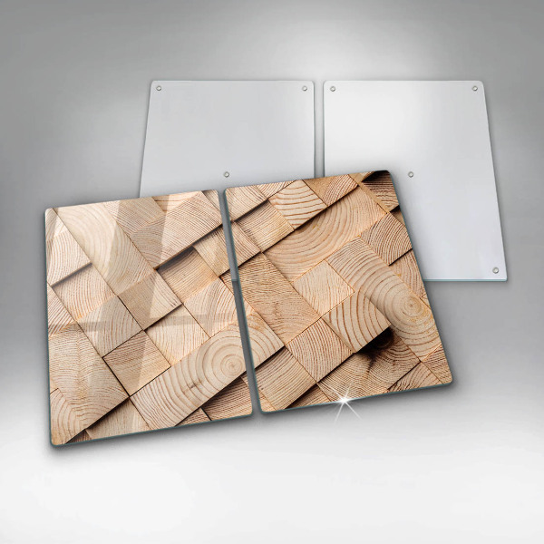 Protection plaque induction Carrés en bois