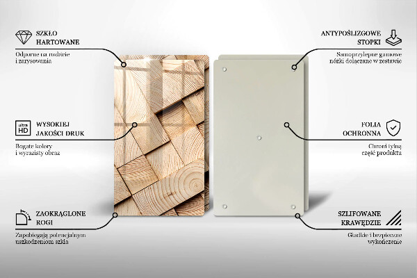 Protection plaque induction Carrés en bois