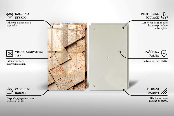 Protection plaque induction Carrés en bois