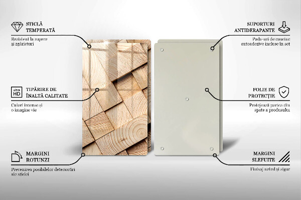 Protection plaque induction Carrés en bois