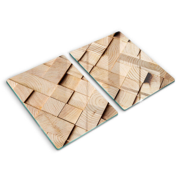 Protection plaque induction Carrés en bois