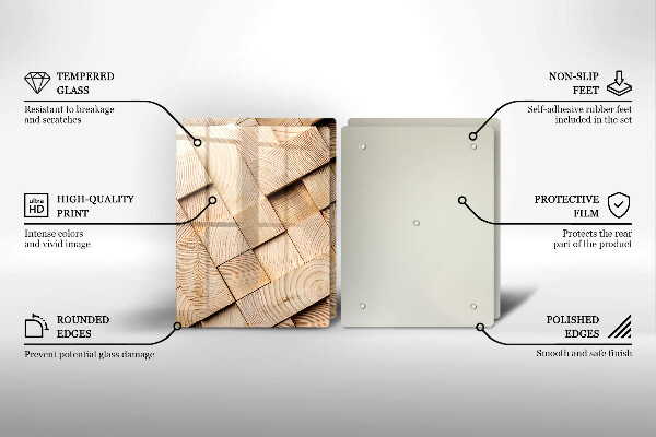 Protection plaque induction Carrés en bois