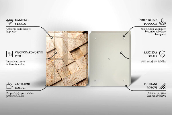 Protection plaque induction Carrés en bois