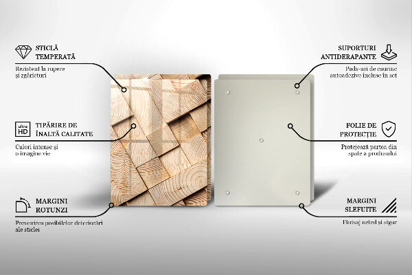 Protection plaque induction Carrés en bois