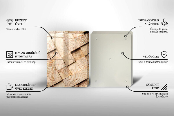 Protection plaque induction Carrés en bois
